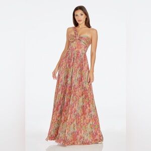Dress the Population Idalia One Shoulder Gown Metallic Multicolor Women’s XXL